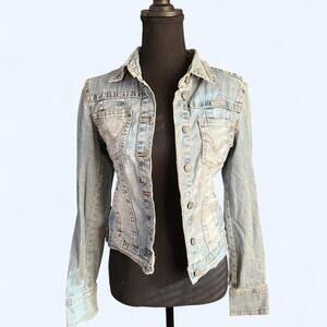 Vintage Y2K Hydraulic Light blue denim jacket Size Medium